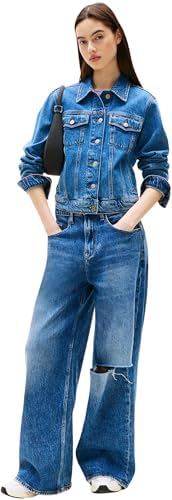 Tommy Jeans CLASSIC TRUCKER JACKET CI8132 Kadın Ceket, İndigo, S - Görsel 4