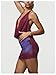 SHENHE Women's Sexy Deep Plunge Halter Mini Dress Open Back Draped Bodycon Party Club Dress Purple Medium
