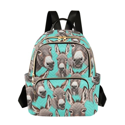 Sac à dos turquoise matelassé ultra léger de taille moyenne avec poches zippées