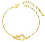 VIVILE Pferdehuf Gold Armband,Dupes,Sterling Silber 925 Armbänder Damen Goldener Wasserfestes,Goldene Bracelet,Lange verstellbar 16-19 cm,Dupe,Ideal Geschenk für Frauen,Mode Schmuck