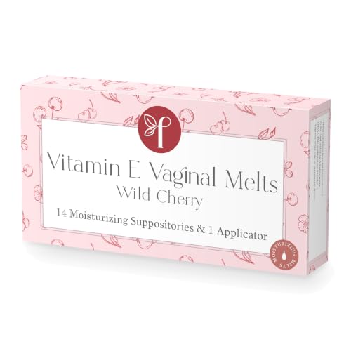 Femallay Organic Vitamin E Vaginal Melts – Feminine Moisture, Comfort &amp; Hydration – Wild Cherry, 1-Pack