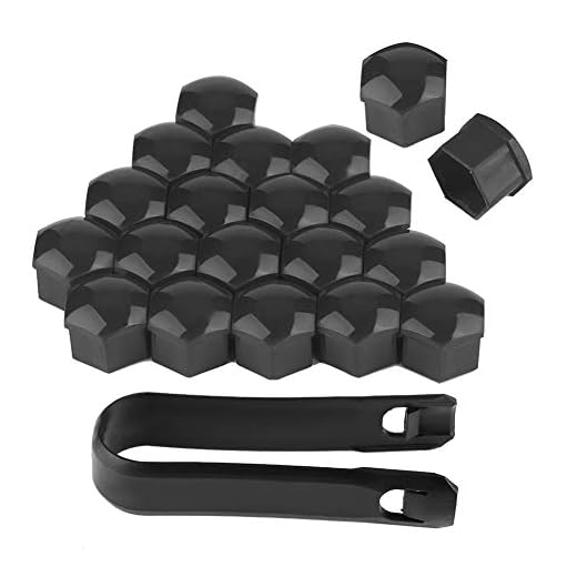 Aramox Cache-écrous, 20Pcs Capuchons d'écrou de roue de voiture Cache-vis 19mm Boulon Jantes Décoration extérieure Antipoussière Noir (gris)