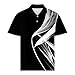 Mens Golf Polo Shirts Men's Polo Shirts Short Sleeve Button Collar Geometry Printed Golf Tshirts Big and Tall Business Casual Fashion Tops Black 4XL