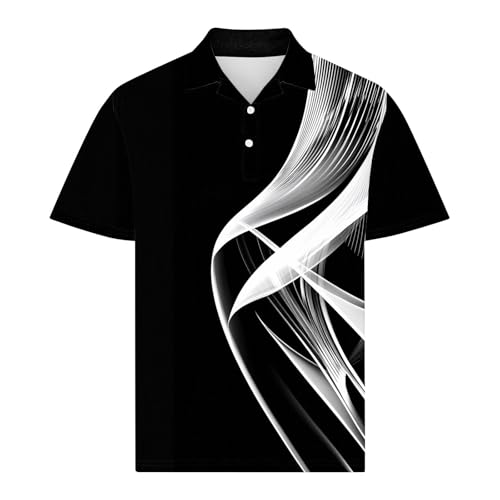 Camisa Polo para Hombre Manga Corta con Cuello de Botones y Estampado Geométrico miniatura 4