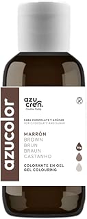 Azucren - AZUCOLOR - Colorante Alimentario en Gel - Colorantes Concentrados para Repostería, Decoración, Glaseado, Macarons, Galletas, Caramelos, Azúcar y Chocolate - 50 Gr (Marrón)