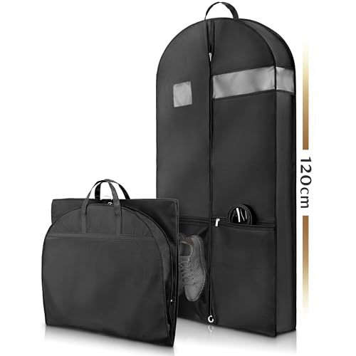 Bruce.® Borsa Porta Abiti da Viaggio, 12 cm di Profondità, 120 x 60 cm, Custodia Abiti con Cerniera Antitarme, Copriabiti da Armadio Antipolvere 120 GSM, Porta Abito da Viaggio Uomo e Donna