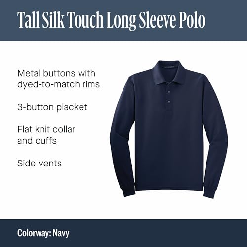 Port Authority Tall Silk Touch Polo de Manga Larga miniatura 6