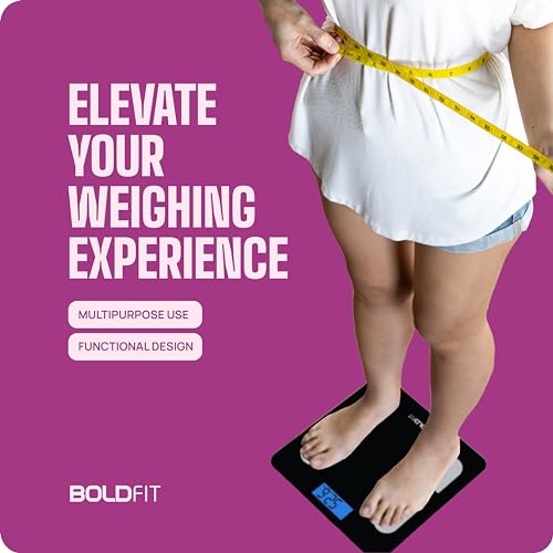 Boldfit Weight Machine for Body Weight Machine Digital Bathroom Scale for Human Body Weight Measurement Extra Thick Weighing Scale with LCD Display 36Months Warranty, Black,Max... - Image 4