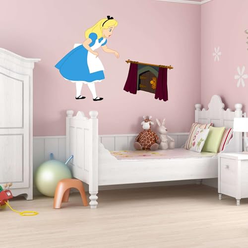 Kelly Wall Decals Beautiful Alice and Magical Door Alice in Wonderland Child's Bedroom Wall Decoration - Size: 20 Inches X 14 Inches