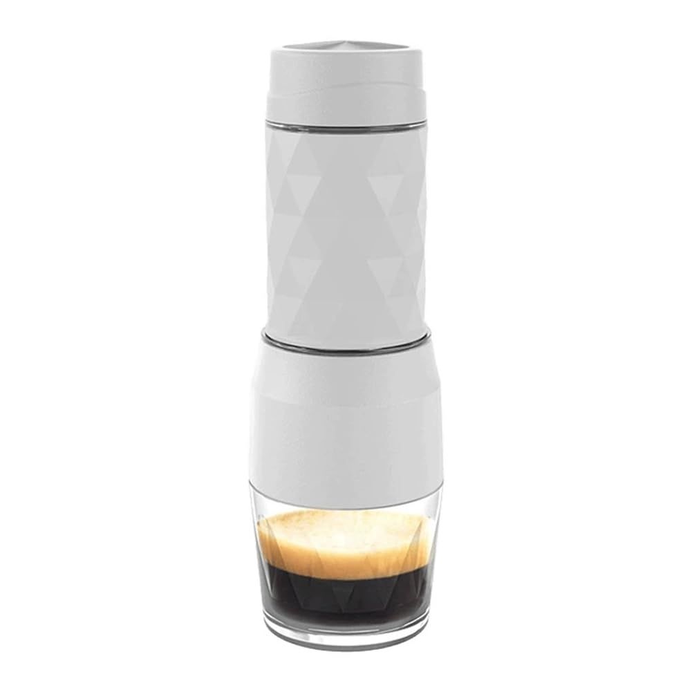 Hndhbfgrt Manual Espresso Maker Portable Coffee Machine for Capsule& Ground Coffee for Camping Hiking Outdoor Travel Use