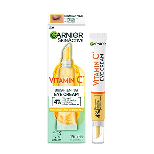 Garnier Vitamin C Eye Cream for Dark Circles, 4 Vitamin C, Niacinamide