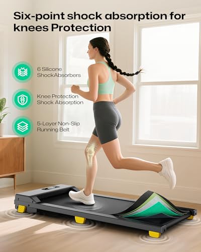 UREVO Walking Pad, Portable Under Desk Treadmill, 2.5 HP Walking Treadmill Pad for Home and Office, Walking Jogging Running Machine with Remote Control and LED Display