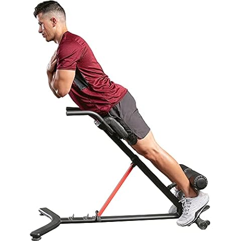 Sunny Health & Fitness Hyperextension Roman Chair Bench with Adjustable Incline for Height and Back, Glute, Hamstring and Ab Workouts Foldable Sit Up Gym Bench for Home, Black - SF-BH620062 Cover