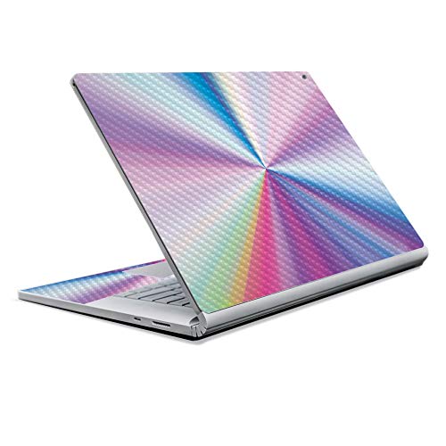 Image of MightySkins Carbon Fiber Skin for Microsoft Surface Book 2 13 inch (2017) - Rainbow Zoom,Protective, Durable Textured Carbon Fiber Finish,Easy to Apply, Remove, and Change Styles,