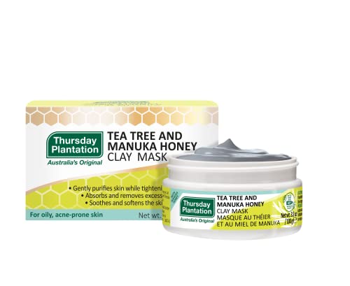 Thursday Plantation Tea Tree And Manuka Honey Clay Mask to Cleanse, Soothe, and Soften Oily...