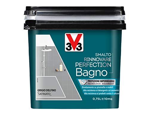 V33 Smalto Rinnovare Perfection Bagno Grigio Delfino Satinato 0,75 L