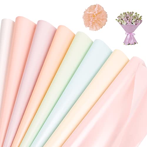 Lot de 120 feuilles de papier de soie coloré pour pompons, bricolage et loisirs créatifs, 21 x 30 cm (8 couleurs)