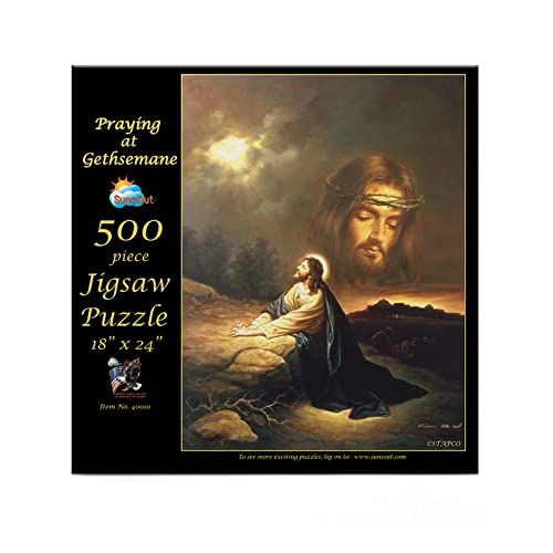 SUNSOUT INC - Praying at Gethsemane - 500 pc Jigsaw Puzzle by Artist: Scafa - Finished Size 18