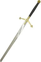 Vista 3 de Medieval Warrior Fantasy Claymore - Espada real con funda de cuero negro