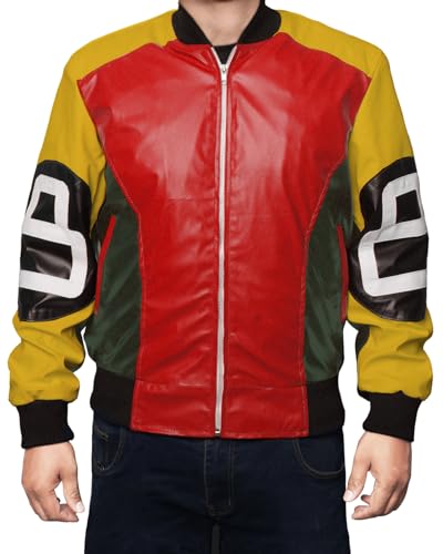 Mens 8 Ball Pool Billiard Bomber Lightweight Casual Stylish Fashion 80s 90s Retro Zip Up Faux Leather Jacket4