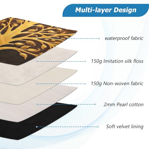 Funda para portátil 13-14 pulg con diseño árbol dorado miniatura 4