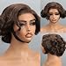 -*-Bob Wig Human Hair Pre Cut Glueless HD Lace ClosureWigs, Big Curly Mature Boss Left C Parted Frontal Wig For Women