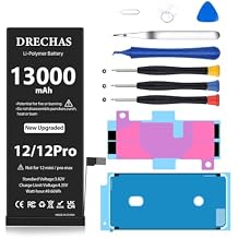 [13000mAh] Battery for iPhone 12, Upgraded Capacity 0 Cycle Li-Polymer Replacement Battery for iPhone 12/12 Pro Models A2172, A2402, A2403, A2404 with Complete Professional Repair Tool Kit