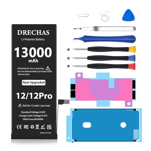 DRECHAS 13000mAh iPhone 12 Battery + Repair Tool Kit