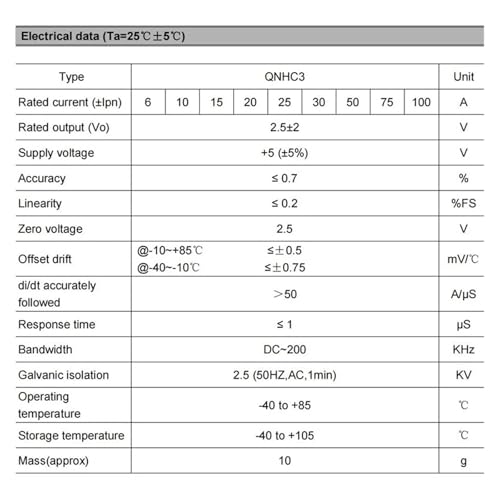 Capteur de Courant à Effet Hall avec Sortie Variable 2,5 V Transformateur CT - 4