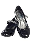 Dress Shoes for Girls Black Mary Jane Big Kids Heels Church Pageant Dressy Christmas Zapatillas para Niñas de Vestir Zapatos de Niña para Fiesta Size 6