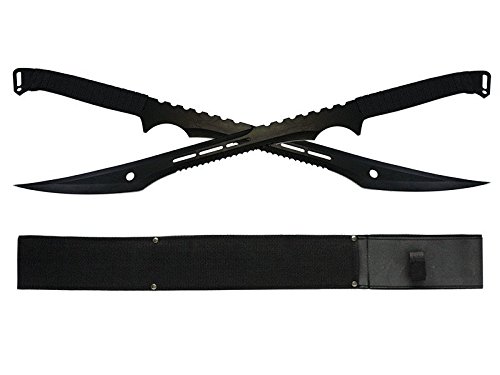 Ace Martial Arts Supply Dual Full Tang Blade Ninja Sword Machete, 29-Inch, Black