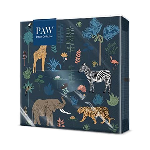 33 x 33 cm 3-ply Napkins, Pack of 20, Printed with Water-Based Inks, Table Decoration, Wild Nature, Animals, Perfect for Birthday Parties, Garden barbecues, Parties with Friends Cover