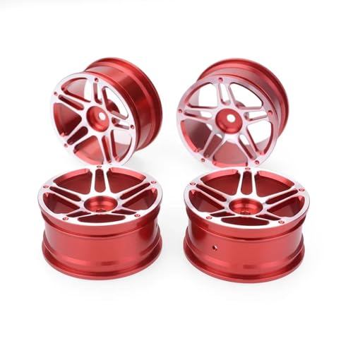 RC^CJ[ For HSP For Tamiya For HPI For Kyosho For Sakura 110 4pcs 1/10 52MM A~ ^zC[nu 1.9C` zC[ RCJ[p[cp(Red)