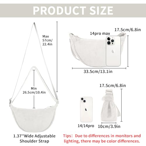 Image of Nylon Crescent Crossbody Bag for Women Purses Trendy Men,Small Travel Sling Bag Hobo