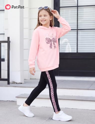Image of PATPAT Girls 2 Piece Outfits Long Sleeve Hoodie and Leggings Clothing Set Outfits for Girls 4-12Y Fall /Winter Outfits
