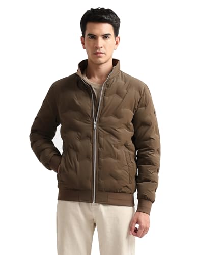 Image of Arrow sport men's regular fit solid puffer jacket