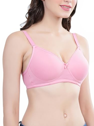 Image of Women's Seamless Padded Non Wired Cotton Stretch Everyday Bra| Detachable Straps | Transparent Straps Included