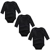 BINIDUCKLING Baby Mädchen Body 3-Pack Langarm Einfarbig