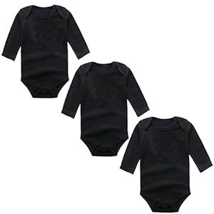 BINIDUCKLING Baby Mädchen Body 3-Pack Langarm Einfarbig