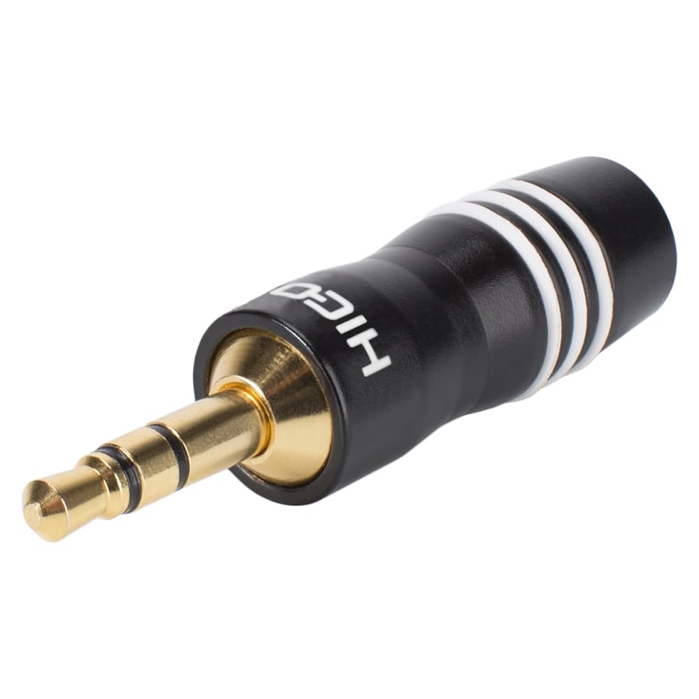 Hicon HI-J35S03 Klinken-Steckverbinder 3,5 mm Stecker, gerade, 3-polig, Stereo, Schwarz