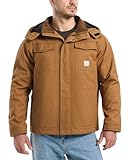 HISEA Winter Work Jackets for Men, Water Resistant Hooded Duck Canvas Coat, Relaxed Fit Insulated Utility Jacket with Pockets