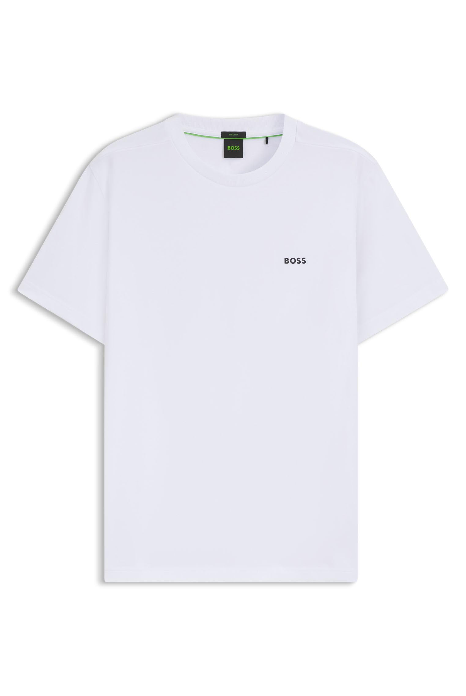 Mens Tee Stretch-Cotton Regular-fit T-Shirt with Contrast Logo