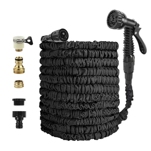 Home Garden Watering Hose High-Pressure Car Wash Clean Water Gun Expandable Magic Water Pipes Gardening Tools 175ft BlackHoseandfittings