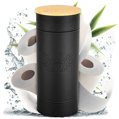 VON STEINEICH® Klopapier Aufbewahrung [schwarz - Metall] Deko Accessoire für Badezimmer & Gäste...