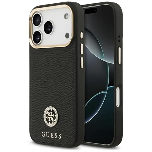 Coque iPhone 17 Pro MagSafe Guess noire antichoc rigide à strass CG Mobile