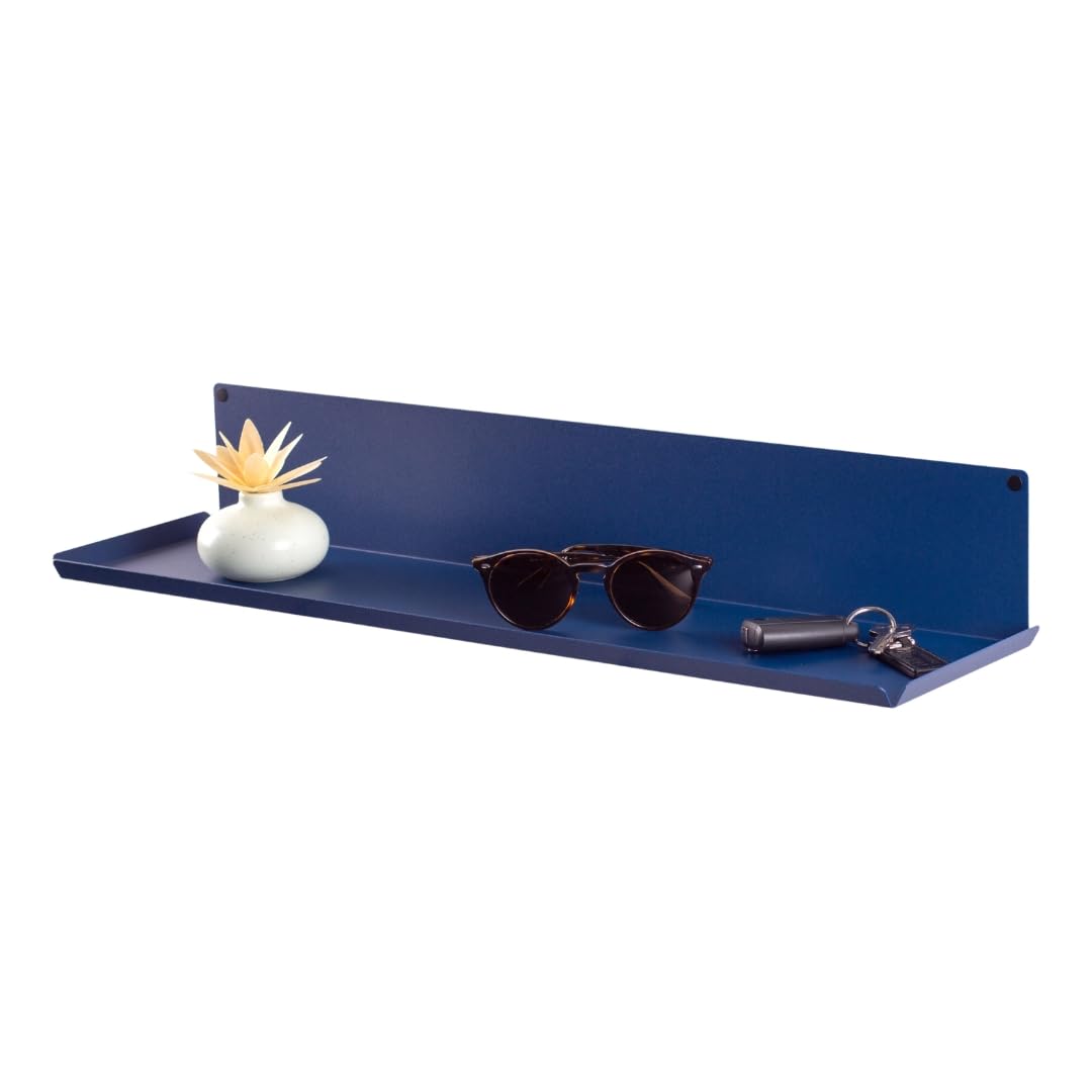 Fly-K | Mensole Da Muro Design | Design Moderno e Minimal | Mensola Adatta a Ufficio, Salotto, Bagno, Libreria da Parete | P15 x L40/62 x H10 cm | 100% Made in Italy (Blu, 62)