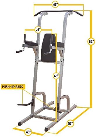 Miniatura 2 de Body-Solid GVKR82 Torre de potencia multifunción con elevación vertical de rodilla, estación de inmersión, estación de flexión y estación de