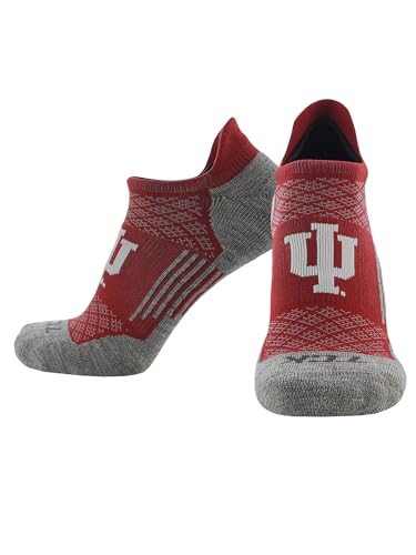 Indiana Hoosiers No Show Tab Socks | Men’s & Women’s Running Golf Performance Ankle Socks | NCAA Licensed Gear (Large)