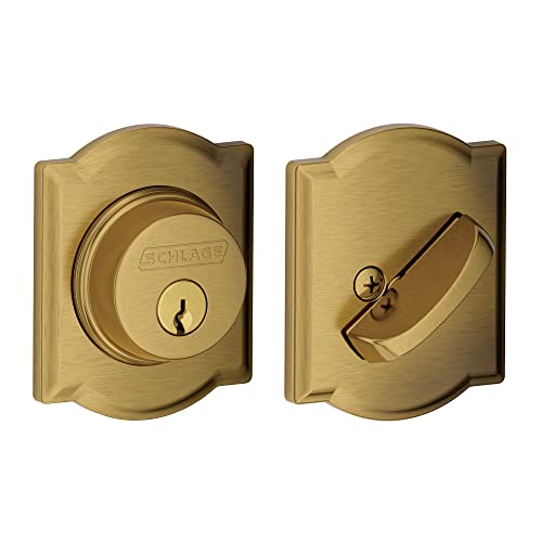 Schlage B60N CAM 609 Camelot Single Cylinder Deadbolt, Antique Brass by SCHLAGE - Image 4