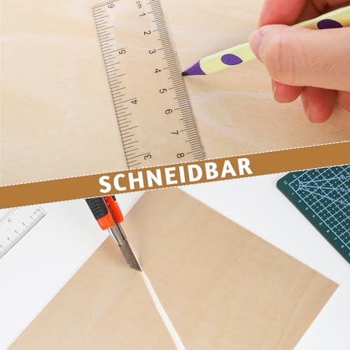 6 Stück A4 Balsaholz 2mm, 30 x 21cm Sperrholz Holzplatten zum Basteln Spannplatte für Modellbau Laserprojekte Kunst Handwerk Gemälde
